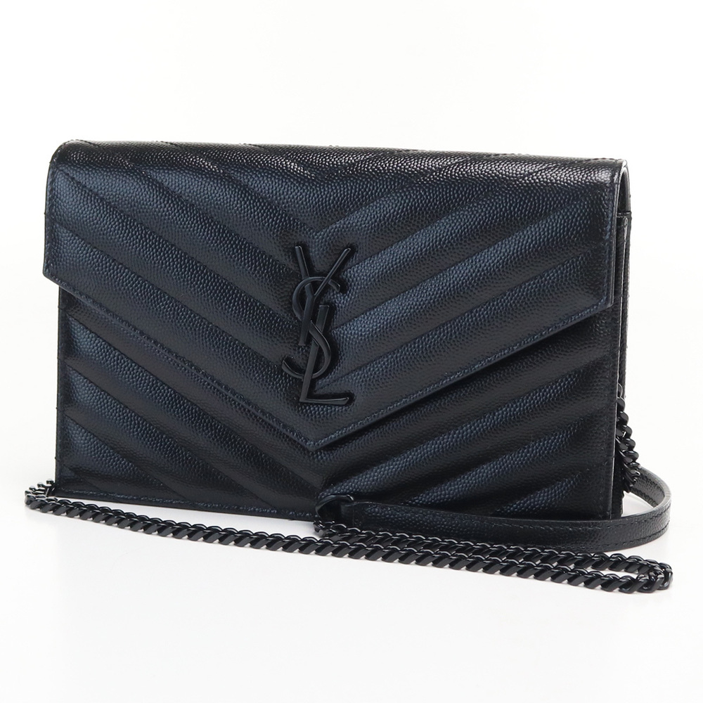 Saint Laurent Chain Wallet Leather Black